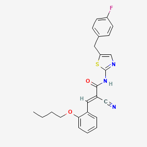 molecular formula C24H22FN3O2S B7731055 (2E)-3-(2-butoxyphenyl)-2-cyano-N-[5-(4-fluorobenzyl)-1,3-thiazol-2-yl]prop-2-enamide 