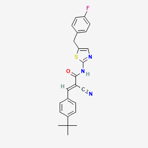 molecular formula C24H22FN3OS B7731058 (2E)-3-(4-tert-butylphenyl)-2-cyano-N-[5-(4-fluorobenzyl)-1,3-thiazol-2-yl]prop-2-enamide 