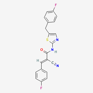 molecular formula C20H13F2N3OS B7731068 (2E)-2-cyano-N-[5-(4-fluorobenzyl)-1,3-thiazol-2-yl]-3-(4-fluorophenyl)prop-2-enamide 