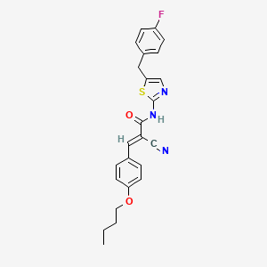 molecular formula C24H22FN3O2S B7731081 (2E)-3-(4-butoxyphenyl)-2-cyano-N-[5-(4-fluorobenzyl)-1,3-thiazol-2-yl]prop-2-enamide 