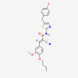 molecular formula C25H24FN3O3S B7731094 (2E)-3-(4-butoxy-3-methoxyphenyl)-2-cyano-N-[5-(4-fluorobenzyl)-1,3-thiazol-2-yl]prop-2-enamide 