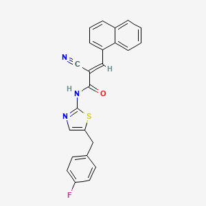 molecular formula C24H16FN3OS B7731100 (2E)-2-cyano-N-[5-(4-fluorobenzyl)-1,3-thiazol-2-yl]-3-(naphthalen-1-yl)prop-2-enamide 