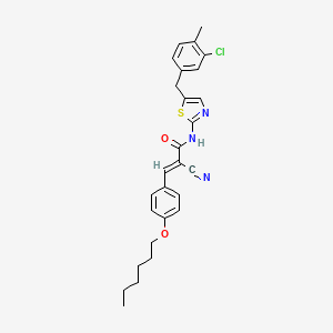 molecular formula C27H28ClN3O2S B7731116 (2E)-N-[5-(3-chloro-4-methylbenzyl)-1,3-thiazol-2-yl]-2-cyano-3-[4-(hexyloxy)phenyl]prop-2-enamide 