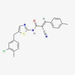 molecular formula C22H18ClN3OS B7731118 (2E)-N-[5-(3-chloro-4-methylbenzyl)-1,3-thiazol-2-yl]-2-cyano-3-(4-methylphenyl)prop-2-enamide 