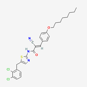 (E)-2-cyano-N-[5-[(2,3-dichlorophenyl)methyl]-1,3-thiazol-2-yl]-3-(4-octoxyphenyl)prop-2-enamide