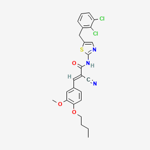 (E)-3-(4-butoxy-3-methoxyphenyl)-2-cyano-N-[5-[(2,3-dichlorophenyl)methyl]-1,3-thiazol-2-yl]prop-2-enamide