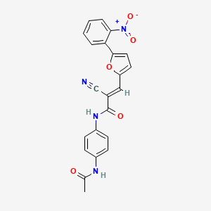 molecular formula C22H16N4O5 B7731143 (2E)-N-[4-(acetylamino)phenyl]-2-cyano-3-[5-(2-nitrophenyl)furan-2-yl]prop-2-enamide 