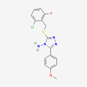 molecular formula C16H14ClFN4OS B7731174 3-[(2-chloro-6-fluorobenzyl)sulfanyl]-5-(4-methoxyphenyl)-4H-1,2,4-triazol-4-amine 