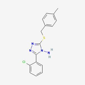 molecular formula C16H15ClN4S B7731178 3-(2-chlorophenyl)-5-[(4-methylbenzyl)sulfanyl]-4H-1,2,4-triazol-4-amine 