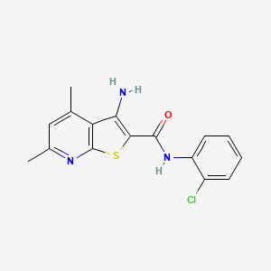 molecular formula C16H14ClN3OS B7731180 3-amino-N-(2-chlorophenyl)-4,6-dimethylthieno[2,3-b]pyridine-2-carboxamide 