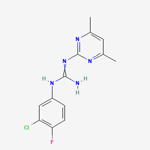 molecular formula C13H13ClFN5 B7731331 1-(3-Chloro-4-fluorophenyl)-3-(4,6-dimethylpyrimidin-2-yl)guanidine 