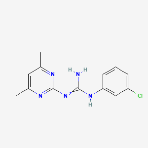 molecular formula C13H14ClN5 B7731335 1-(3-Chlorophenyl)-3-(4,6-dimethylpyrimidin-2-yl)guanidine 