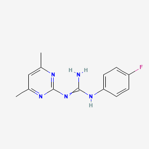 molecular formula C13H14FN5 B7731346 1-(4,6-Dimethyl-2-pyrimidinyl)-3-(p-fluorophenyl)guanidine 