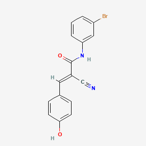 molecular formula C16H11BrN2O2 B7731385 (2E)-N-(3-bromophenyl)-2-cyano-3-(4-hydroxyphenyl)prop-2-enamide 