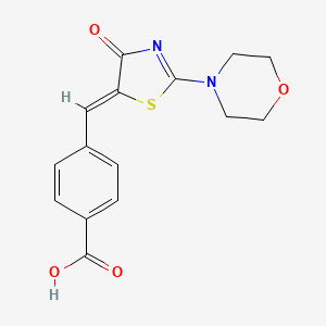 molecular formula C15H14N2O4S B7731406 4-[(Z)-(2-morpholin-4-yl-4-oxo-1,3-thiazol-5(4H)-ylidene)methyl]benzoic acid 