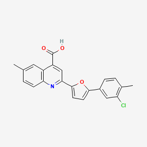 molecular formula C22H16ClNO3 B7731407 2-[5-(3-Chloro-4-methylphenyl)furan-2-yl]-6-methylquinoline-4-carboxylic acid 