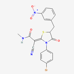 (2Z)-2-[3-(4-bromophenyl)-5-(3-nitrobenzyl)-4-oxo-1,3-thiazolidin-2-ylidene]-2-cyano-N-methylethanamide