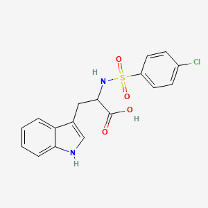molecular formula C17H15ClN2O4S B7731426 2-(4-chlorobenzenesulfonamido)-3-(1H-indol-3-yl)propanoic acid 