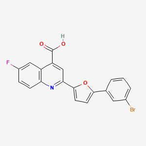 molecular formula C20H11BrFNO3 B7731437 2-[5-(3-Bromophenyl)furan-2-yl]-6-fluoroquinoline-4-carboxylic acid 