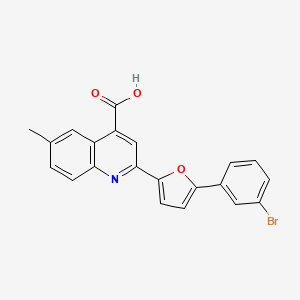 molecular formula C21H14BrNO3 B7731439 2-[5-(3-Bromophenyl)furan-2-yl]-6-methylquinoline-4-carboxylic acid 