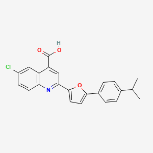 molecular formula C23H18ClNO3 B7731443 6-Chloro-2-{5-[4-(propan-2-yl)phenyl]furan-2-yl}quinoline-4-carboxylic acid 