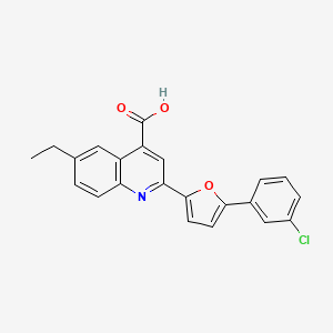molecular formula C22H16ClNO3 B7731456 2-[5-(3-Chlorophenyl)furan-2-yl]-6-ethylquinoline-4-carboxylic acid 