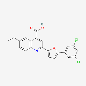 molecular formula C22H15Cl2NO3 B7731463 2-[5-(3,5-Dichlorophenyl)furan-2-yl]-6-ethylquinoline-4-carboxylic acid 