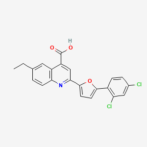 molecular formula C22H15Cl2NO3 B7731466 2-[5-(2,4-Dichlorophenyl)furan-2-yl]-6-ethylquinoline-4-carboxylic acid 