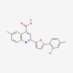molecular formula C22H16BrNO3 B7731491 2-[5-(2-Bromo-4-methylphenyl)furan-2-yl]-6-methylquinoline-4-carboxylic acid 