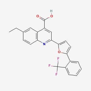 molecular formula C23H16F3NO3 B7731492 6-Ethyl-2-{5-[2-(trifluoromethyl)phenyl]furan-2-yl}quinoline-4-carboxylic acid 