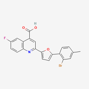 molecular formula C21H13BrFNO3 B7731498 2-[5-(2-Bromo-4-methylphenyl)furan-2-yl]-6-fluoroquinoline-4-carboxylic acid 
