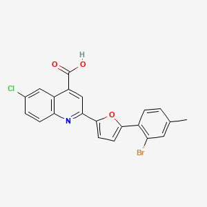 molecular formula C21H13BrClNO3 B7731503 2-[5-(2-Bromo-4-methylphenyl)furan-2-yl]-6-chloroquinoline-4-carboxylic acid 