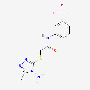 molecular formula C12H12F3N5OS B7731543 2-[(4-amino-5-methyl-4H-1,2,4-triazol-3-yl)sulfanyl]-N-[3-(trifluoromethyl)phenyl]acetamide 