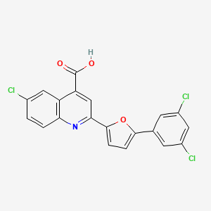 molecular formula C20H10Cl3NO3 B7731592 6-Chloro-2-[5-(3,5-dichlorophenyl)furan-2-yl]quinoline-4-carboxylic acid 