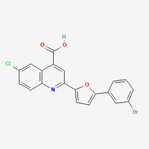 molecular formula C20H11BrClNO3 B7731596 2-[5-(3-Bromophenyl)furan-2-yl]-6-chloroquinoline-4-carboxylic acid 