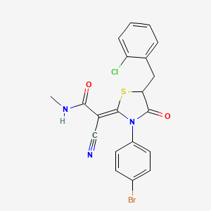 (2Z)-2-[3-(4-bromophenyl)-5-(2-chlorobenzyl)-4-oxo-1,3-thiazolidin-2-ylidene]-2-cyano-N-methylethanamide