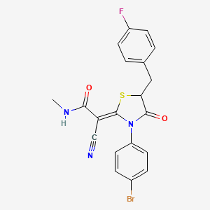 molecular formula C20H15BrFN3O2S B7731609 (2Z)-2-[3-(4-bromophenyl)-5-(4-fluorobenzyl)-4-oxo-1,3-thiazolidin-2-ylidene]-2-cyano-N-methylethanamide 