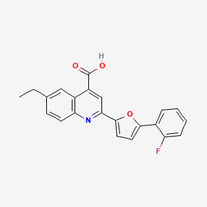 molecular formula C22H16FNO3 B7731681 6-Ethyl-2-[5-(2-fluorophenyl)furan-2-yl]quinoline-4-carboxylic acid 