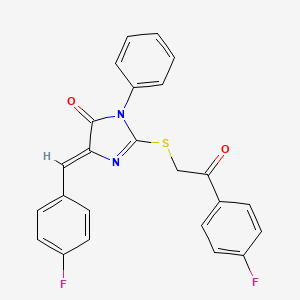 molecular formula C24H16F2N2O2S B7731755 (5Z)-5-(4-fluorobenzylidene)-2-{[2-(4-fluorophenyl)-2-oxoethyl]sulfanyl}-3-phenyl-3,5-dihydro-4H-imidazol-4-one 