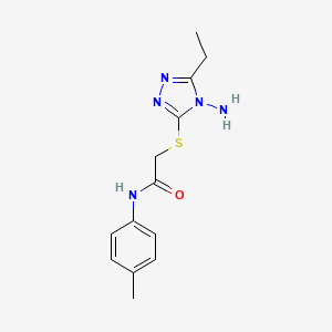 molecular formula C13H17N5OS B7731776 2-[(4-amino-5-ethyl-4H-1,2,4-triazol-3-yl)sulfanyl]-N-(4-methylphenyl)acetamide 
