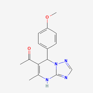 molecular formula C15H16N4O2 B7731830 1-[7-(4-Methoxyphenyl)-5-methyl-4,7-dihydro[1,2,4]triazolo[1,5-a]pyrimidin-6-yl]ethanone 