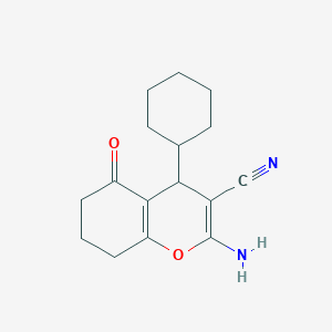 molecular formula C16H20N2O2 B7731938 2-Amino-4-cyclohexyl-5-oxo-5,6,7,8-tetrahydro-4H-chromene-3-carbonitrile 