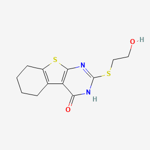 molecular formula C12H14N2O2S2 B7731943 2-((2-hydroxyethyl)thio)-5,6,7,8-tetrahydrobenzo[4,5]thieno[2,3-d]pyrimidin-4(3H)-one 