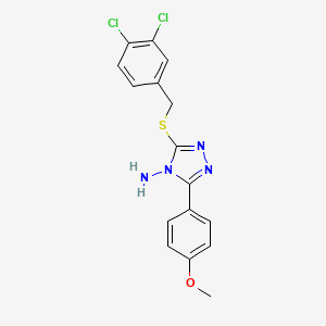 molecular formula C16H14Cl2N4OS B7731999 3-[(3,4-Dichlorophenyl)methylsulfanyl]-5-(4-methoxyphenyl)-1,2,4-triazol-4-amine 