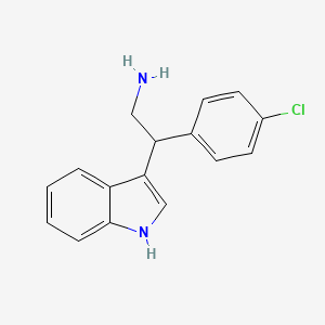 molecular formula C16H15ClN2 B7732095 2-(4-chlorophenyl)-2-(1H-indol-3-yl)ethanamine 