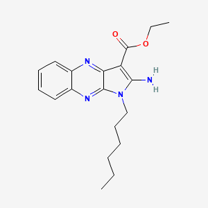 molecular formula C19H24N4O2 B7732108 ethyl 2-amino-1-hexyl-1H-pyrrolo[2,3-b]quinoxaline-3-carboxylate 