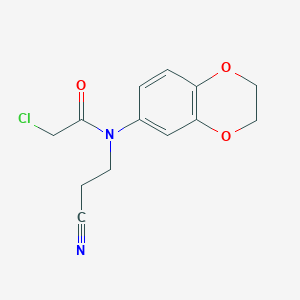 molecular formula C13H13ClN2O3 B7732123 2-chloro-N-(2-cyanoethyl)-N-(2,3-dihydro-1,4-benzodioxin-6-yl)acetamide CAS No. 757192-67-9