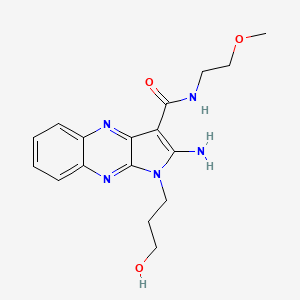 molecular formula C17H21N5O3 B7732138 2-amino-1-(3-hydroxypropyl)-N-(2-methoxyethyl)-1H-pyrrolo[2,3-b]quinoxaline-3-carboxamide 