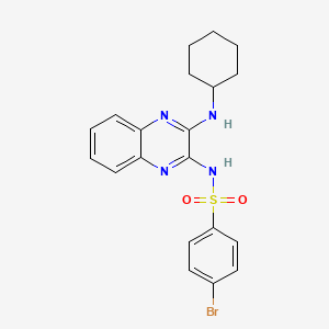 molecular formula C20H21BrN4O2S B7732154 4-bromo-N-[3-(cyclohexylamino)quinoxalin-2-yl]benzenesulfonamide 