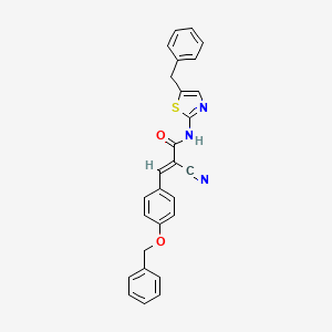 (2E)-3-[4-(benzyloxy)phenyl]-N-(5-benzyl-1,3-thiazol-2-yl)-2-cyanoprop-2-enamide